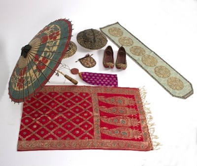 Lot 533 - Two Indian turban hats, one embroidered with...