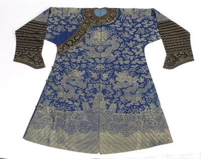 Lot 534 - A Chinese Jifu silk dragon robe worked with...