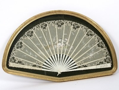 Lot 536 - A late 19th Century painted French fan with...