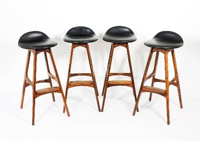 Lot 4 - Erik Buch for O D Mobler/Four rosewood stools...