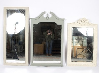 Lot 18 - Three painted wall mirrors, one with carved...