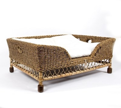 Lot 25 - A large wicker dog's bed, possibly OKA, 107cm...