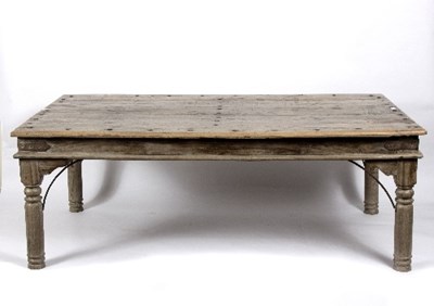 Lot 26 - An Indian teak table from Rajasthan, with five...