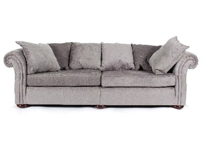 Lot 60 - A Chesterfield style sofa upholstered in dove...