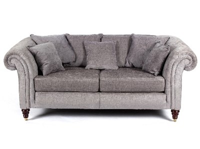 Lot 61 - A Chesterfield style sofa upholstered in dove...