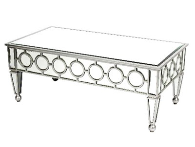 Lot 66 - A glass top coffee table with silver painted...