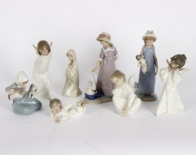 Lot 111 - Lladro/Eight porcelain figures of children and...