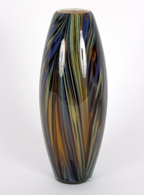 Lot 129 - A studio cut glass vase, of ovoid form with...