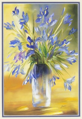 Lot 298 - Lillias Blackie (British, born 1943)/Irises in...