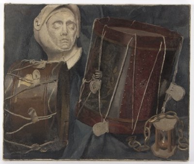 Lot 351 - Joan Heley/Still Life with Drums/oil on canvas,...