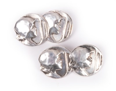 Lot 86 - A pair of Art Nouveau silver cufflinks