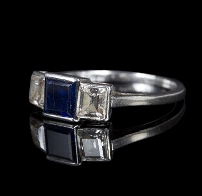 Lot 510 - An Art Deco style sapphire and diamond...