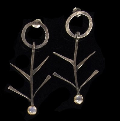 Lot 515 - A pair of pendant earrings, by Daphne Krinos,...