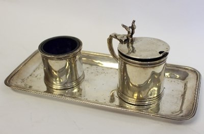 Lot 522 - A rectangular silver cruet set stand, by Guild...