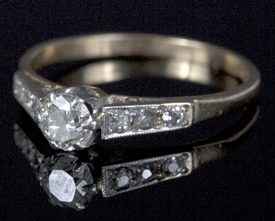 Lot 541 - A diamond five-stone ring, the central stone...