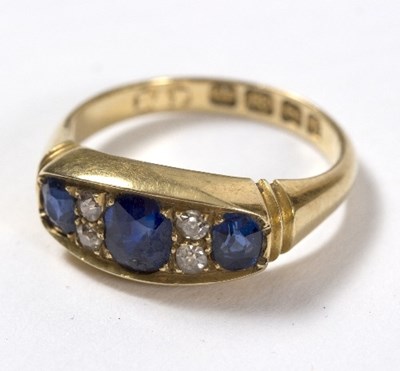 Lot 617 - A sapphire and diamond seven-stone ring, the...