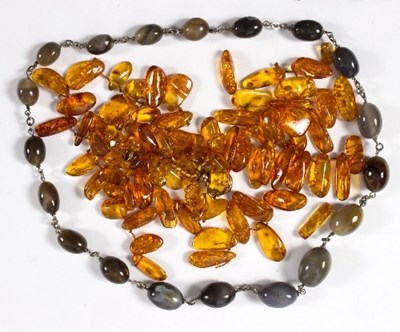 Lot 622 - A Baltic amber necklace, multi-strand...