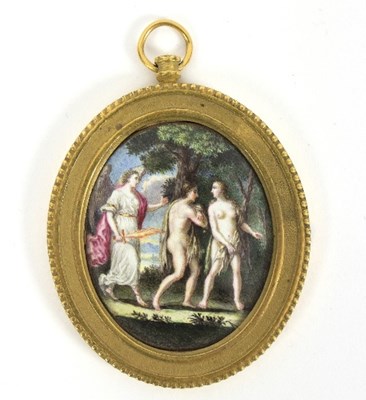 Lot 650 - An 18th Century oval plaque, 'Paradise',...