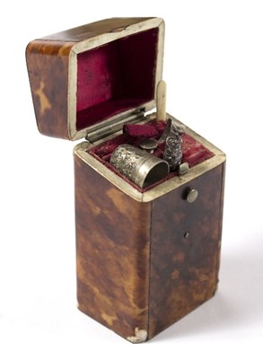 Lot 651 - A 19th Century tortoiseshell necessaire, the...