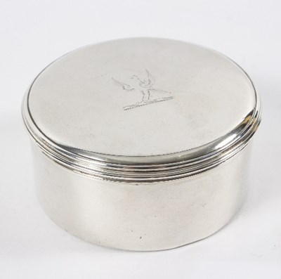 Lot 675 - A George III silver box and cover, WP, London...