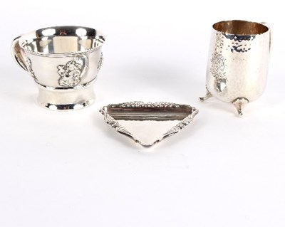 Lot 691 - A silver cup with loop handle, GM & Co.,...