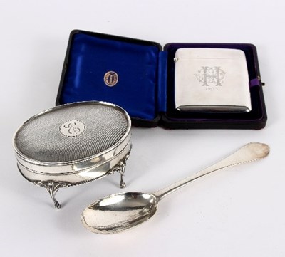 Lot 695 - A silver card case, monogrammed and dated 1905,...