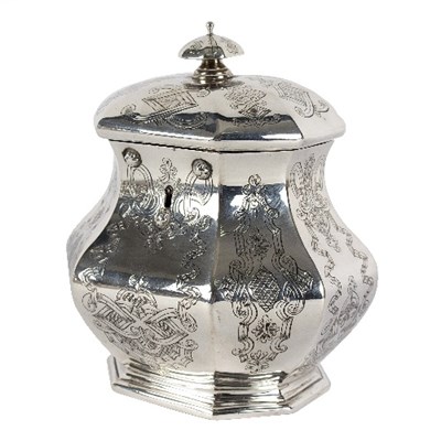 Lot 697 - An early Victorian silver tea caddy, Charles...