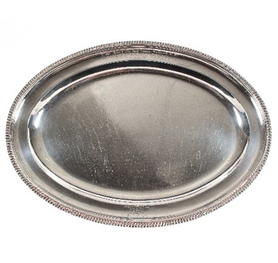 Lot 698 - Royal Naval interest: A George III oval silver...