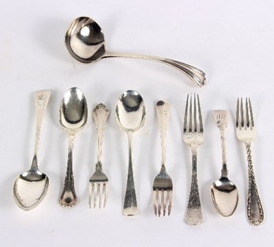 Lot 703 - A sterling silver Christening spoon and fork,...