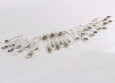 Lot 705 - Six King's pattern silver teaspoons, London...