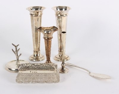 Lot 708 - A pair of silver vases, London 1912, of...