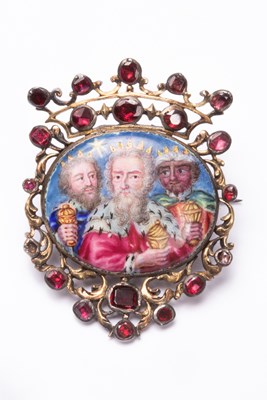 Lot 99 - A 19th Century Continental enamelled brooch
