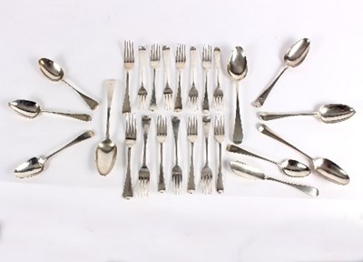 Lot 715 - A quantity of Georgian silver flatware,...