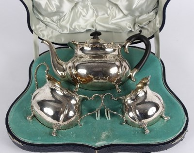 Lot 721 - A three-piece silver tea set, Williams...