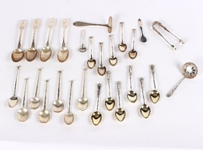 Lot 728 - Sundry silver teaspoons, condiment spoons etc....