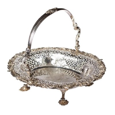 Lot 731 - A George II silver basket, Edward Aldridge,...