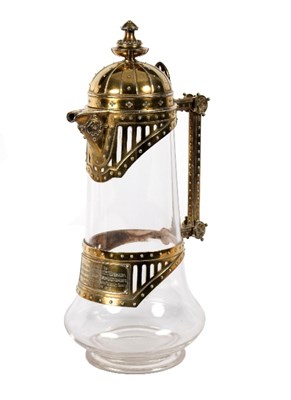 Lot 743 - A Victorian silver gilt mounted claret jug,...