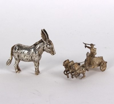 Lot 754 - A novelty silver figure of a donkey, import...