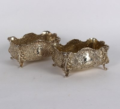 Lot 755 - A pair of silver bon bon dishes, import marks...