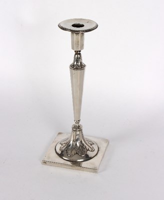 Lot 763 - A German silver candlestick, circa 1820, with...