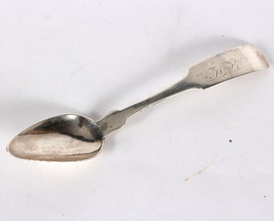 Lot 770 - An American shell back coin silver teaspoon,...