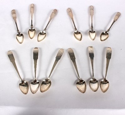 Lot 772 - A set of six American coin silver teaspoons,...