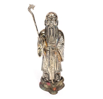 Lot 41 - A silver coloured metal figure of a bearded...