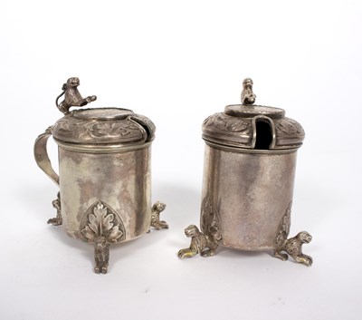 Lot 47 - A pair of Norwegian silver mustard pots,...