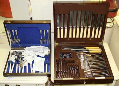 Lot 54 - A canteen of silver plated flatware, G & S's...