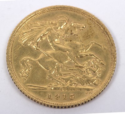 Lot 61 - A George V gold half sovereign, 1915