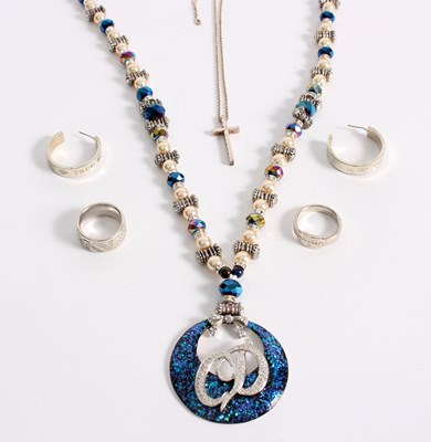 Lot 101 - A Christian Dior paste set necklace, with blue...