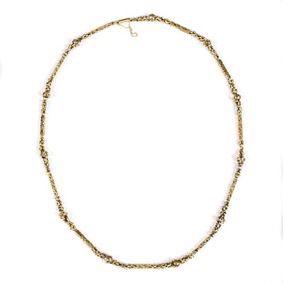 Lot 116 - A fancy link gold neck chain, unmarked