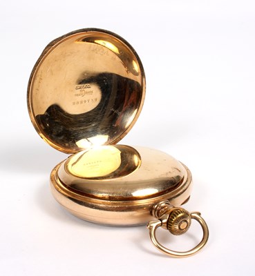 Lot 135 - An Illinois rolled gold pocket watch with...