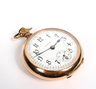 Lot 135 - An Illinois rolled gold pocket watch with...
